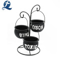 High quality round hanging black dining table ceramic food bowl